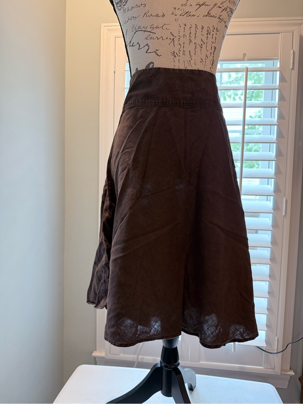 Merona A-Line midi linen skirt. Size 14